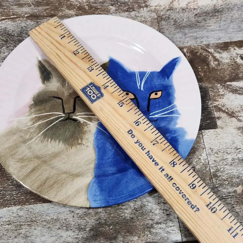 Anthropologie Holly Frean Cat Plate The Farm No 6 Cottage Folk Artsy Quirky Gift